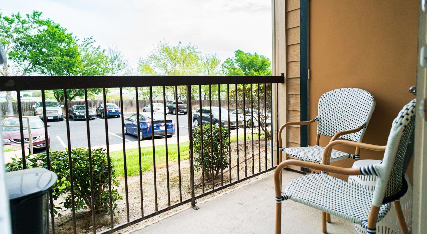 Spacious balconies furnished private balcony